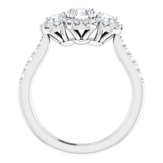 14K White 1 CTW Natural Diamond Engagement Ring 